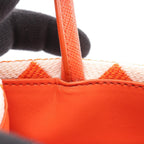 Prada Handbag Triangolo Jacquard Symbol Embroidery Mini 2-Way Orange White — view 7