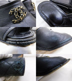 Chanel 36c CC Logo Sandals Black Leather Shoes Mani — view 6