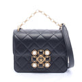 Chanel Shoulder Bag Quilted Black Leather Small Flap Chain