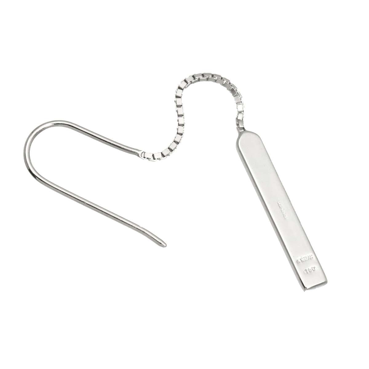 Gucci Lariat Earrings 18k WG White Gold 750 Only Pierced — view 4