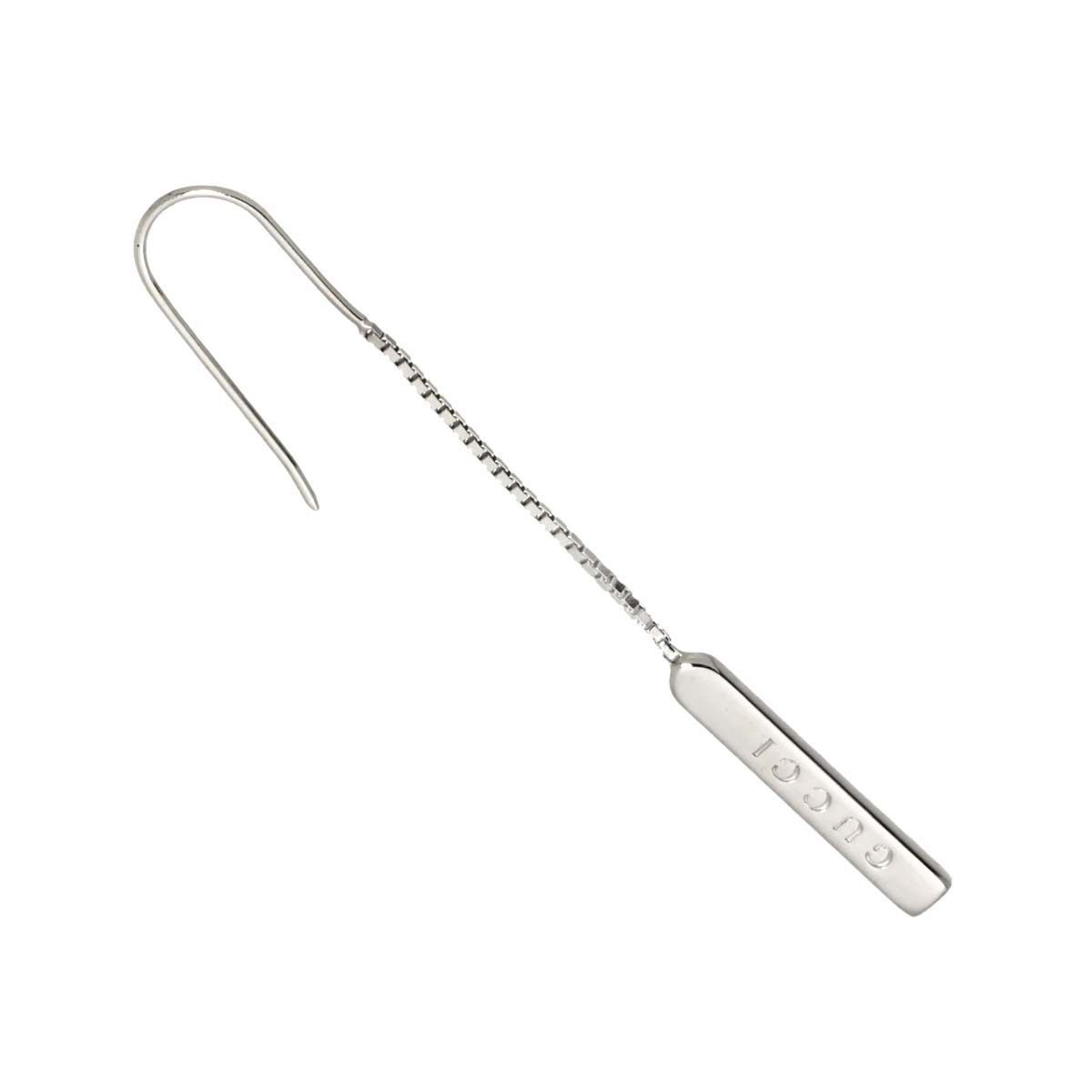 Gucci Lariat Earrings 18k WG White Gold 750 Only Pierced — view 2
