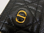 Dior Caro Frisia Card Holder Case Black Leather — view 4