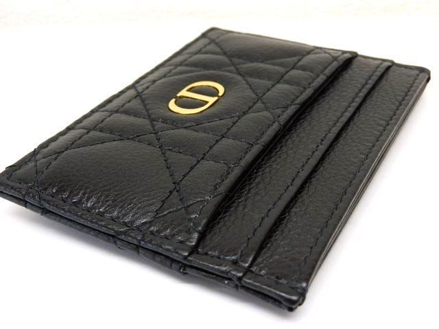 Dior Caro Frisia Card Holder Case Black Leather — view 3