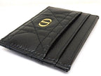 Dior Caro Frisia Card Holder Case Black Leather — view 3