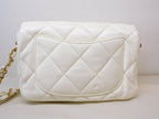 Chanel Quilted Heart Lock Shoulder Bag Mini Flap Lambskin White — view 2