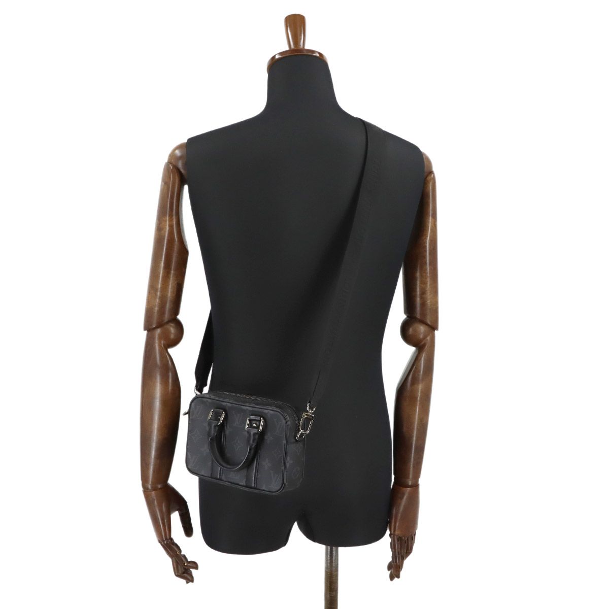 Louis Vuitton Monogram Eclipse Nano Pdv 2-Way Bag Black — view 9