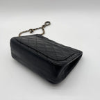 Chanel Shoulder Bag Quilted CC Logo Turnlock Gold Chain Leather Black — view 9