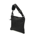Prada Flat Messenger Crossbody Bag Black Nylon Canvas — view 2