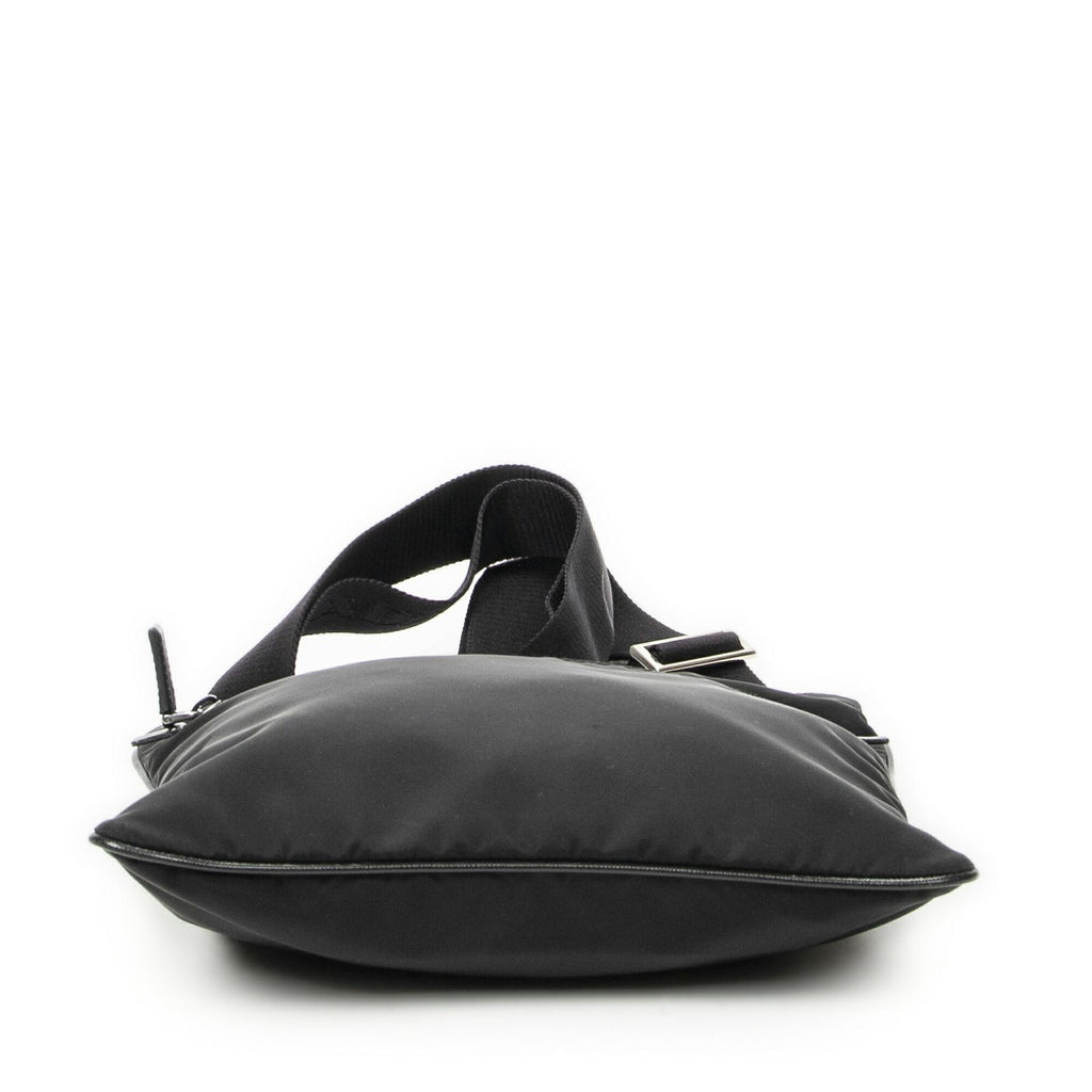 Prada Flat Messenger Crossbody Bag Black Nylon Canvas — view 6