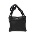 Prada Flat Messenger Crossbody Bag Black Nylon Canvas