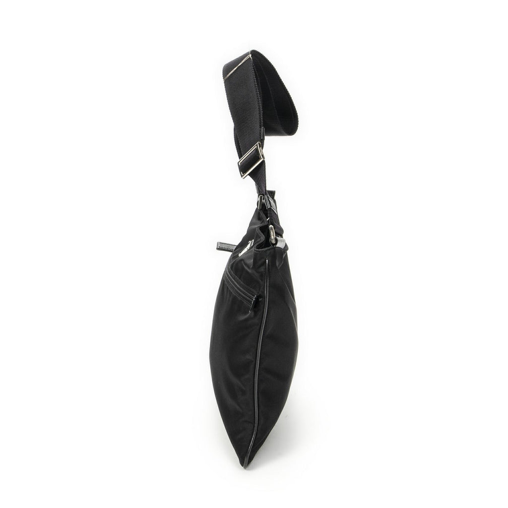 Prada Flat Messenger Crossbody Bag Black Nylon Canvas — view 3