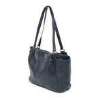 Prada Pocket Shopping Tote Dark Blue Vitello Phoenix — view 2