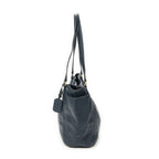 Prada Pocket Shopping Tote Dark Blue Vitello Phoenix — view 3
