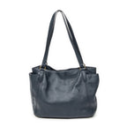 Prada Pocket Shopping Tote Dark Blue Vitello Phoenix — view 5