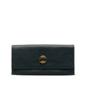 Celine Circle Logo Wallet Navy Leather