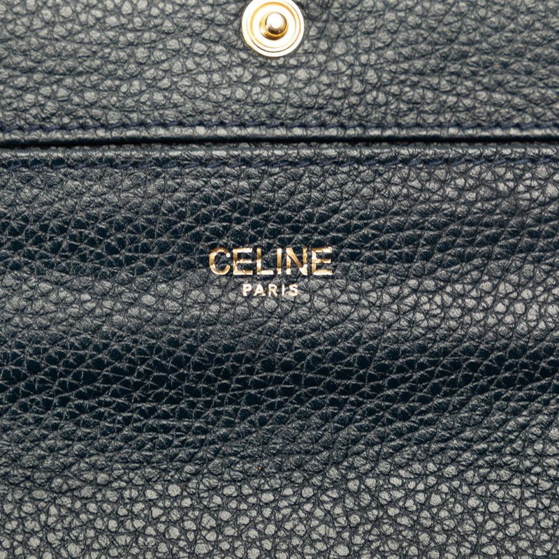 Celine Circle Logo Wallet Navy Leather — view 9
