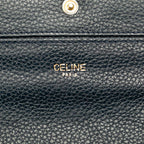 Celine Circle Logo Wallet Navy Leather — view 9