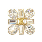 Celine Daisy Brooch Metal Gold Triomphe Crystal Flower