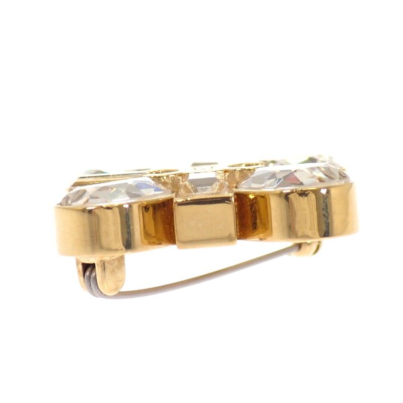 Celine Daisy Brooch Metal Gold Triomphe Crystal Flower — view 7