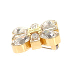 Celine Daisy Brooch Metal Gold Triomphe Crystal Flower — view 5