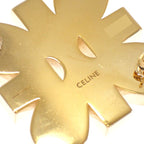 Celine Daisy Brooch Metal Gold Triomphe Crystal Flower — view 9