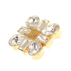 Celine Daisy Brooch Metal Gold Triomphe Crystal Flower — view 2