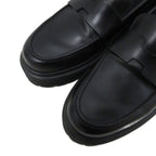 Hermes Hitch Logo Loafers Platform Moccasins Slip on Leather 37 Black — view 5
