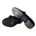 Louis Vuitton Opera Shoes LV Embroidery Ribbon 7.5 Dark Navy Velour Fabric — view 7