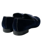 Louis Vuitton Opera Shoes LV Embroidery Ribbon 7.5 Dark Navy Velour Fabric — view 6