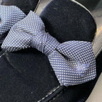 Louis Vuitton Opera Shoes LV Embroidery Ribbon 7.5 Dark Navy Velour Fabric — view 5