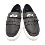 Hermes Game Slip on Sneakers Leather Black White Silver SA — view 2