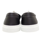 Hermes Game Slip on Sneakers Leather Black White Silver SA — view 6
