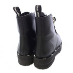Fendi Roma Short Boots Leather Lace Up 37 Black TK — view 6