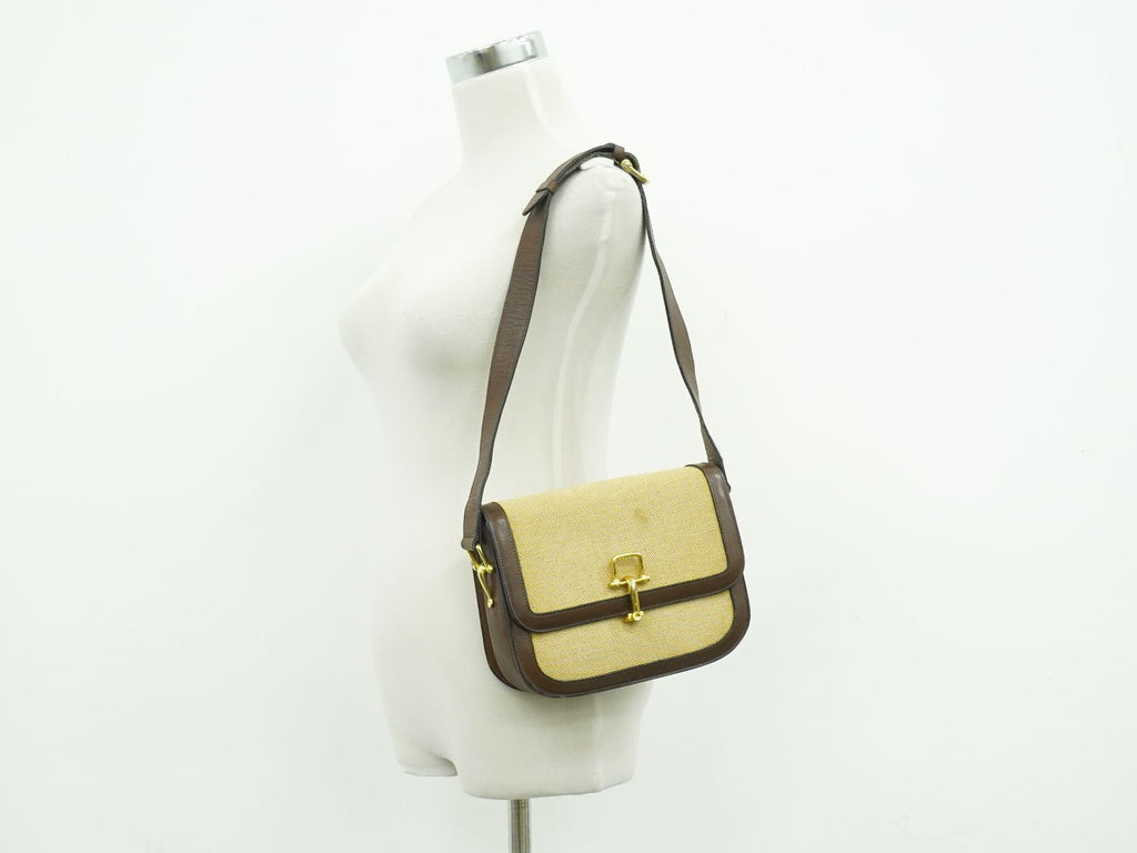 Celine Canvas Shoulder Bag Beige — view 6