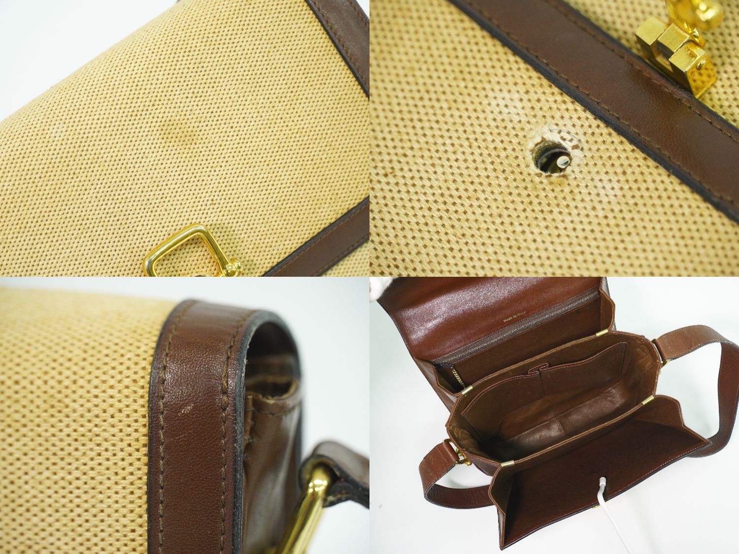 Celine Canvas Shoulder Bag Beige — view 8