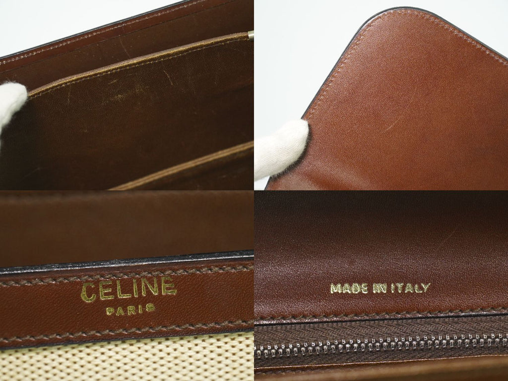 Celine Canvas Shoulder Bag Beige — view 9