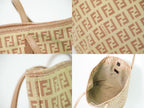 Fendi Zucchino Tote Canvas Beige Pink — view 8