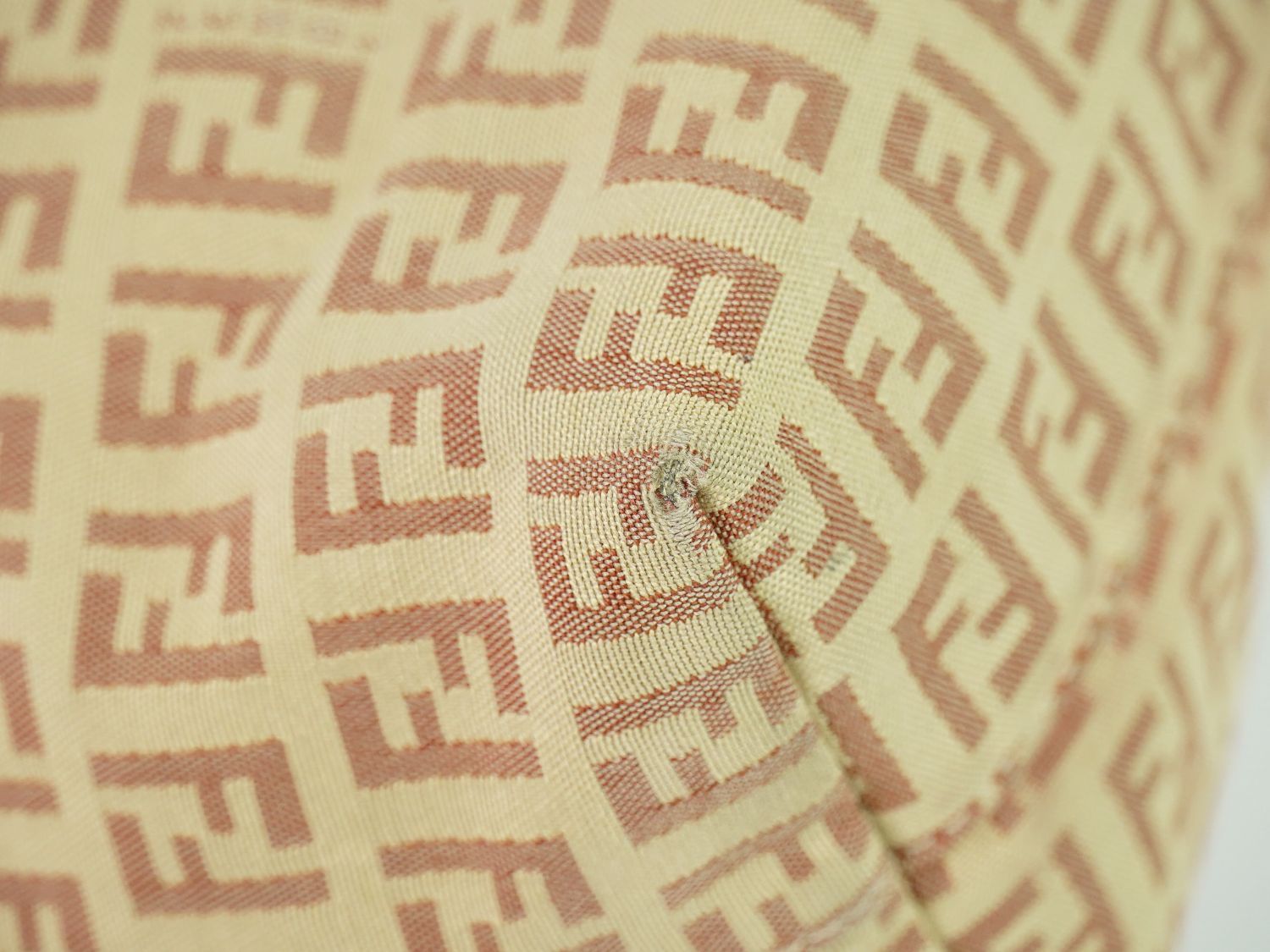Fendi Zucchino Tote Canvas Beige Pink — view 7