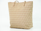 Fendi Zucchino Tote Canvas Beige Pink — view 2