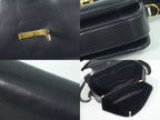 Celine Horse Shoe Shoulder Bag Leather Navy — view 8