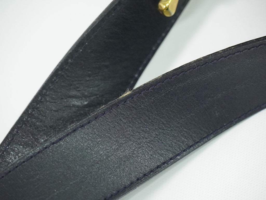 Celine Horse Shoe Shoulder Bag Leather Navy — view 5