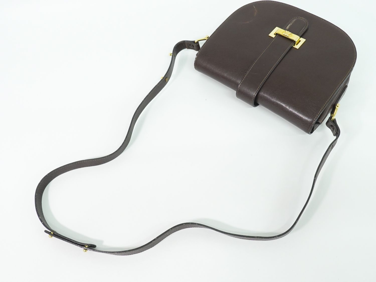 Celine Leather Shoulder Bag Pochette Brown — view 4