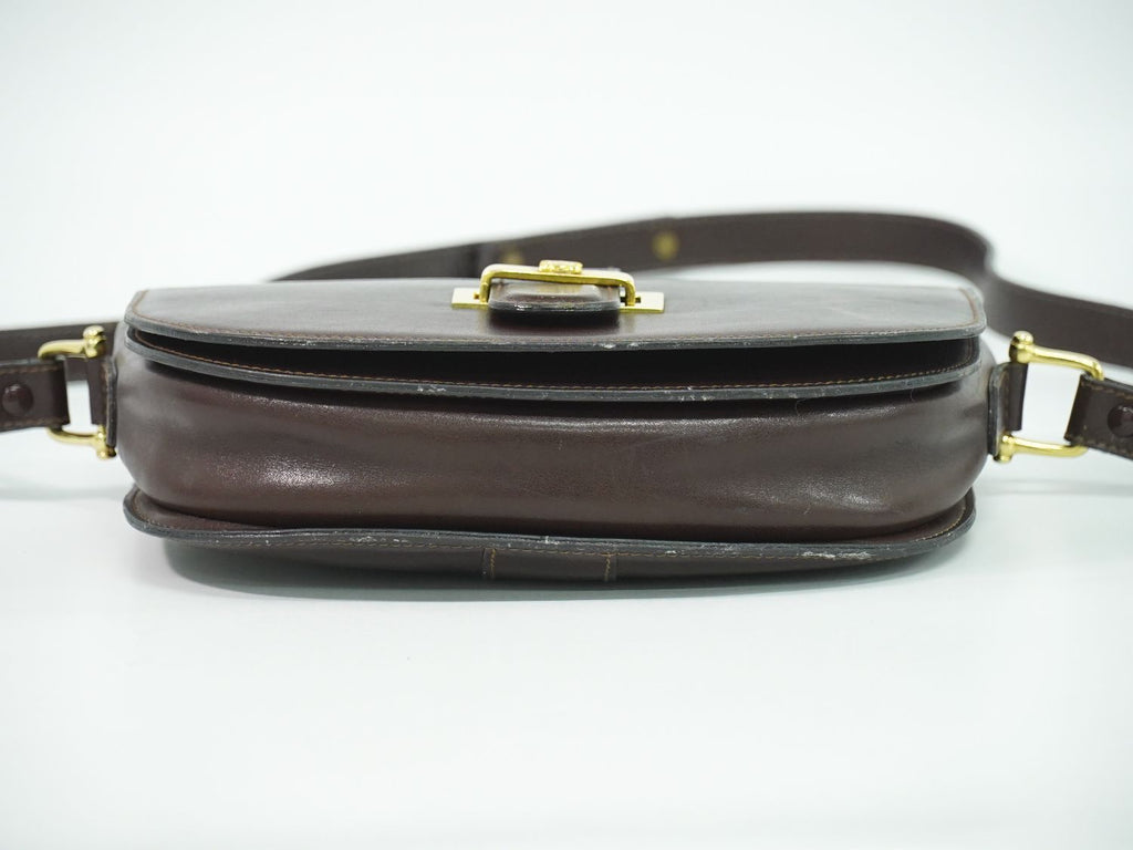 Celine Leather Shoulder Bag Pochette Brown — view 3