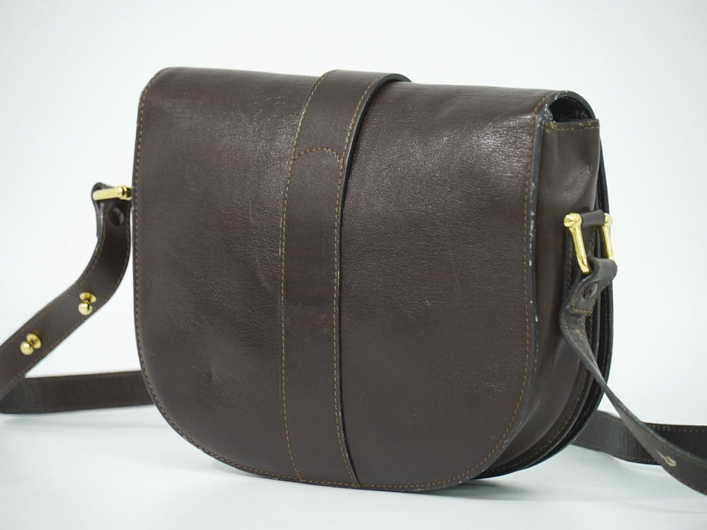 Celine Leather Shoulder Bag Pochette Brown — view 2