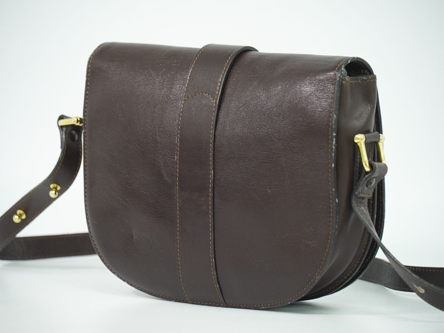 Celine Leather Shoulder Bag Pochette Brown — view 2