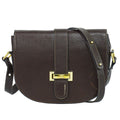 Celine Leather Shoulder Bag Pochette Brown