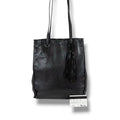 Prada Tote with Tassel Charm Shoulder Fringe Black Nappa Leather