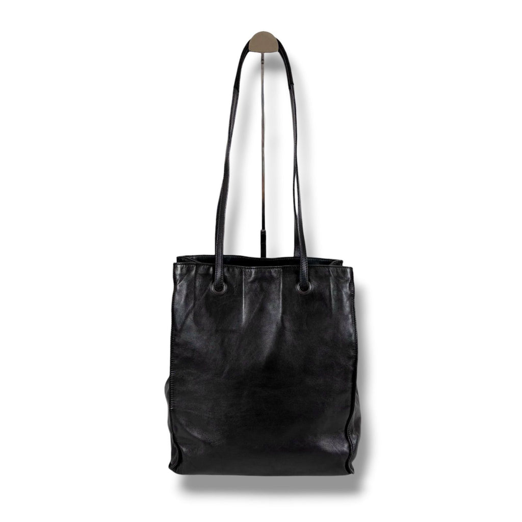 Prada Tote with Tassel Charm Shoulder Fringe Black Nappa Leather — view 3