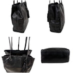 Prada Tote with Tassel Charm Shoulder Fringe Black Nappa Leather — view 6