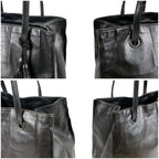 Prada Tote with Tassel Charm Shoulder Fringe Black Nappa Leather — view 7
